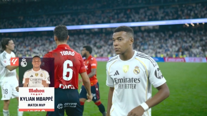 华体会体育平台-姆巴佩一锤定音 获评皇马小胜奥萨苏纳之战最佳球员