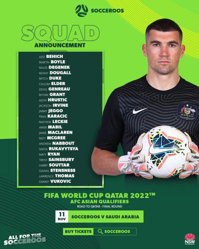 华体会平台入口-澳大利亚公布24人名单 四名本土球员回归穆伊落选